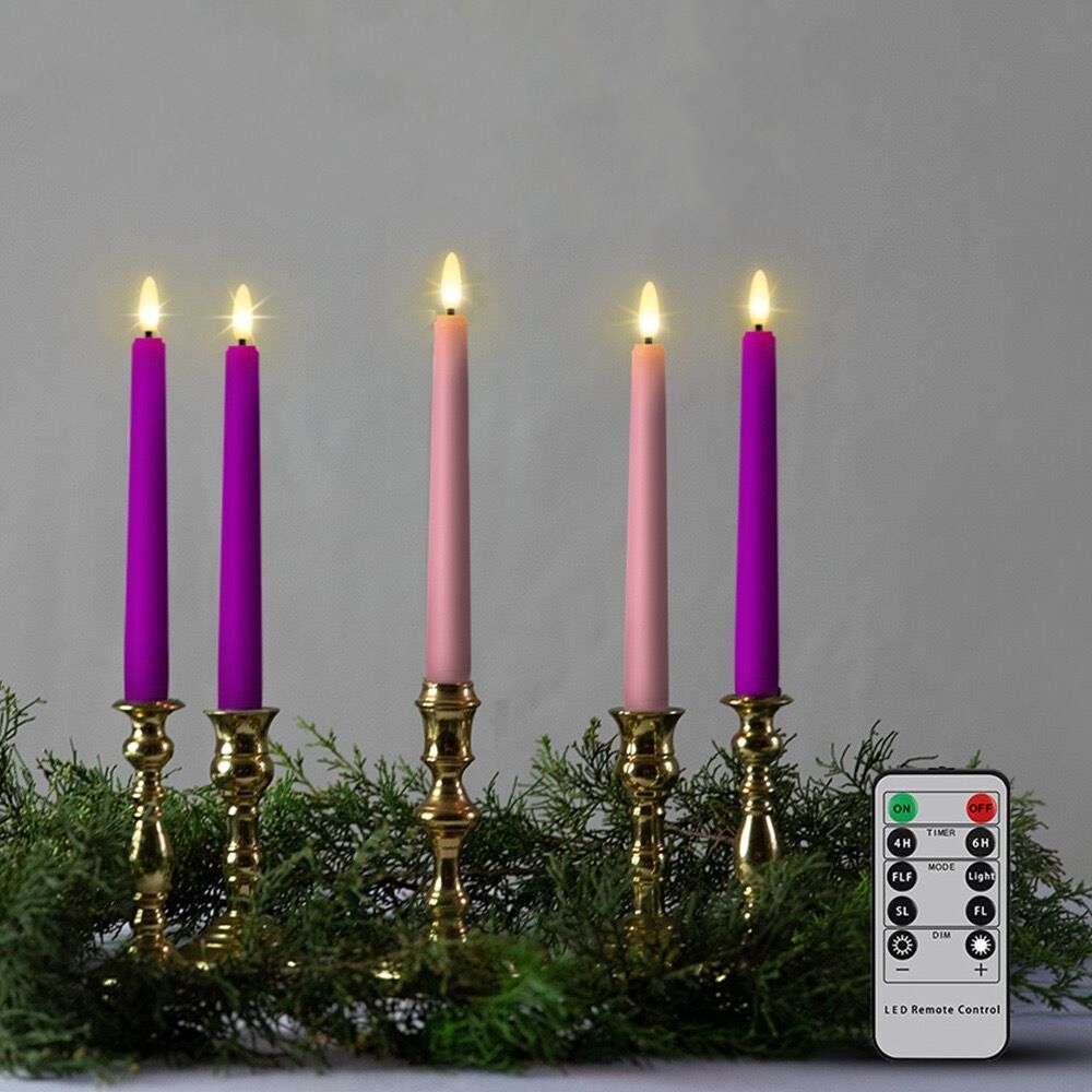 Candle Wick - Bougie LED scintillante de 8 pouces,