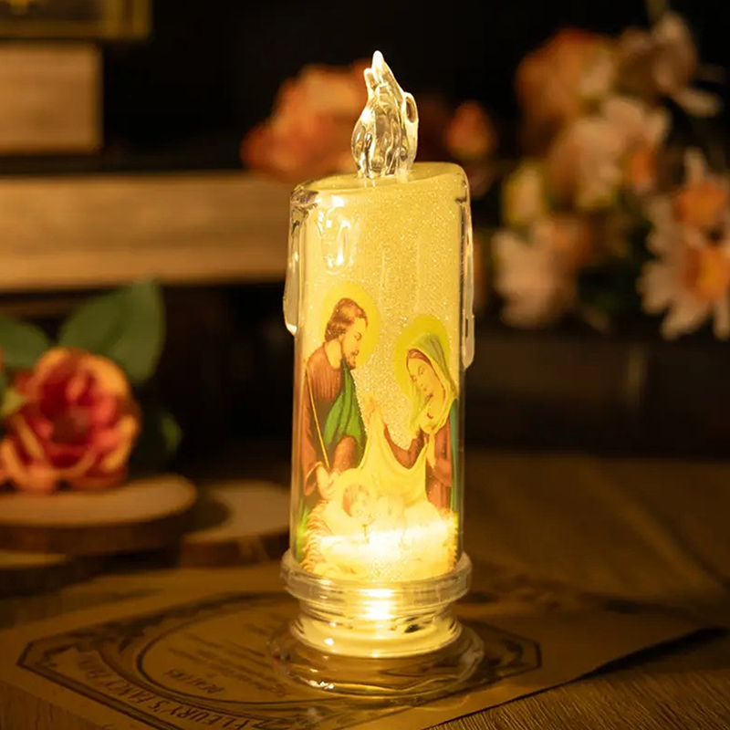 Lampe à bougie LED jésus vierg - Silk Candle avis et prix